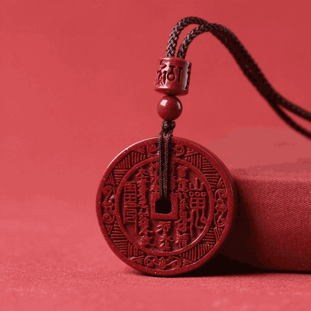 Purple Cinnabar Mountain Spirit Amulet Pendant