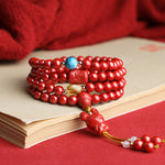 Imperial Cinnabar Beads Multi strand Bracelet & Energy Protection