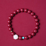 Purple Cinnabar & White Jade Bodhi Bracelet