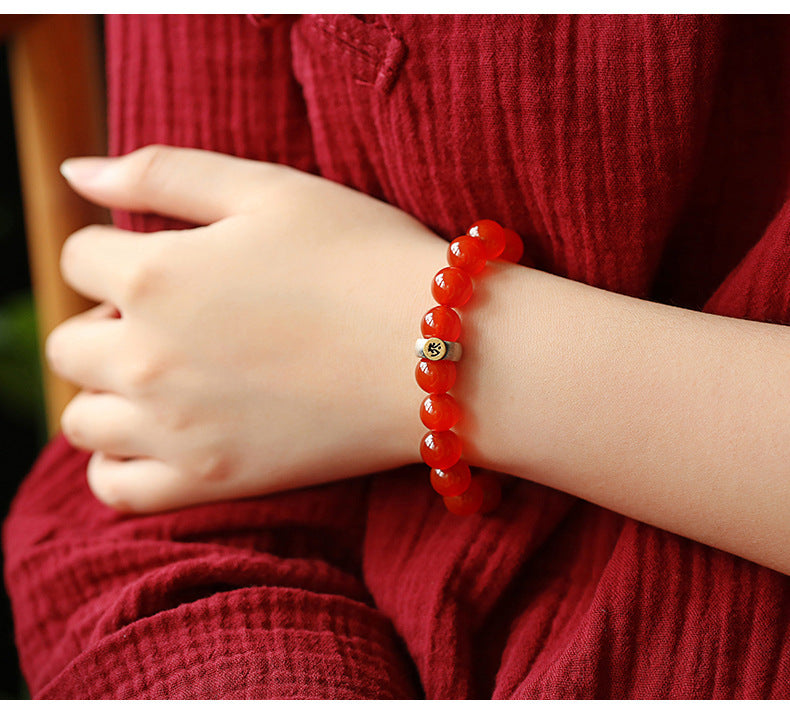Red Agate Buddhist Guardian Deities Bracelet - Zodiac Bracelet for Luck, Protection