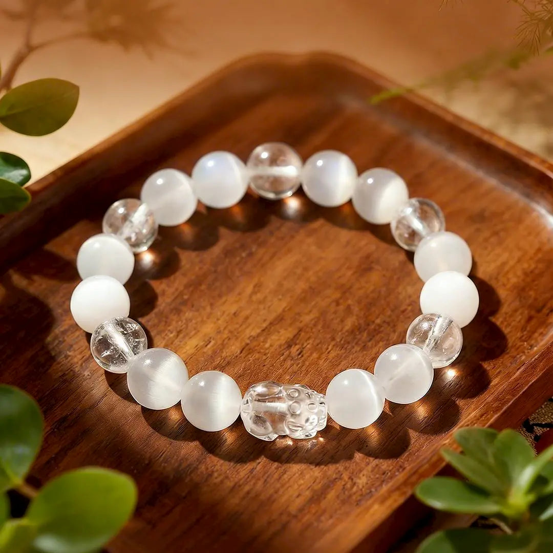 五行水晶貔貅ブレスレット - バランスと繁栄
