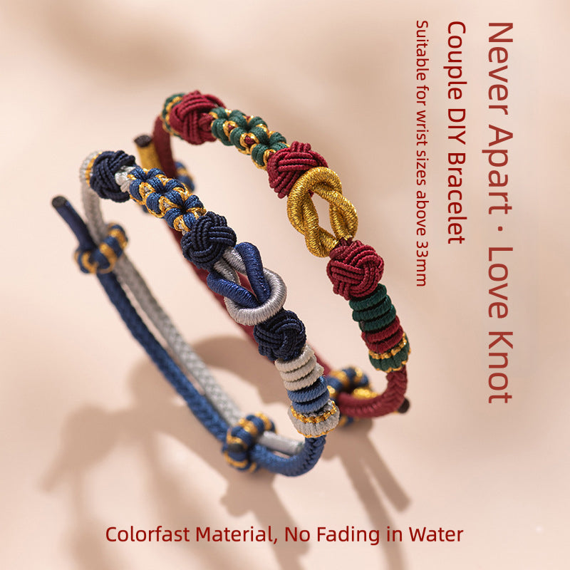 Handwoven Chinese Knot Red String Bracelet, Adjustable Friendship Protection Jewelry