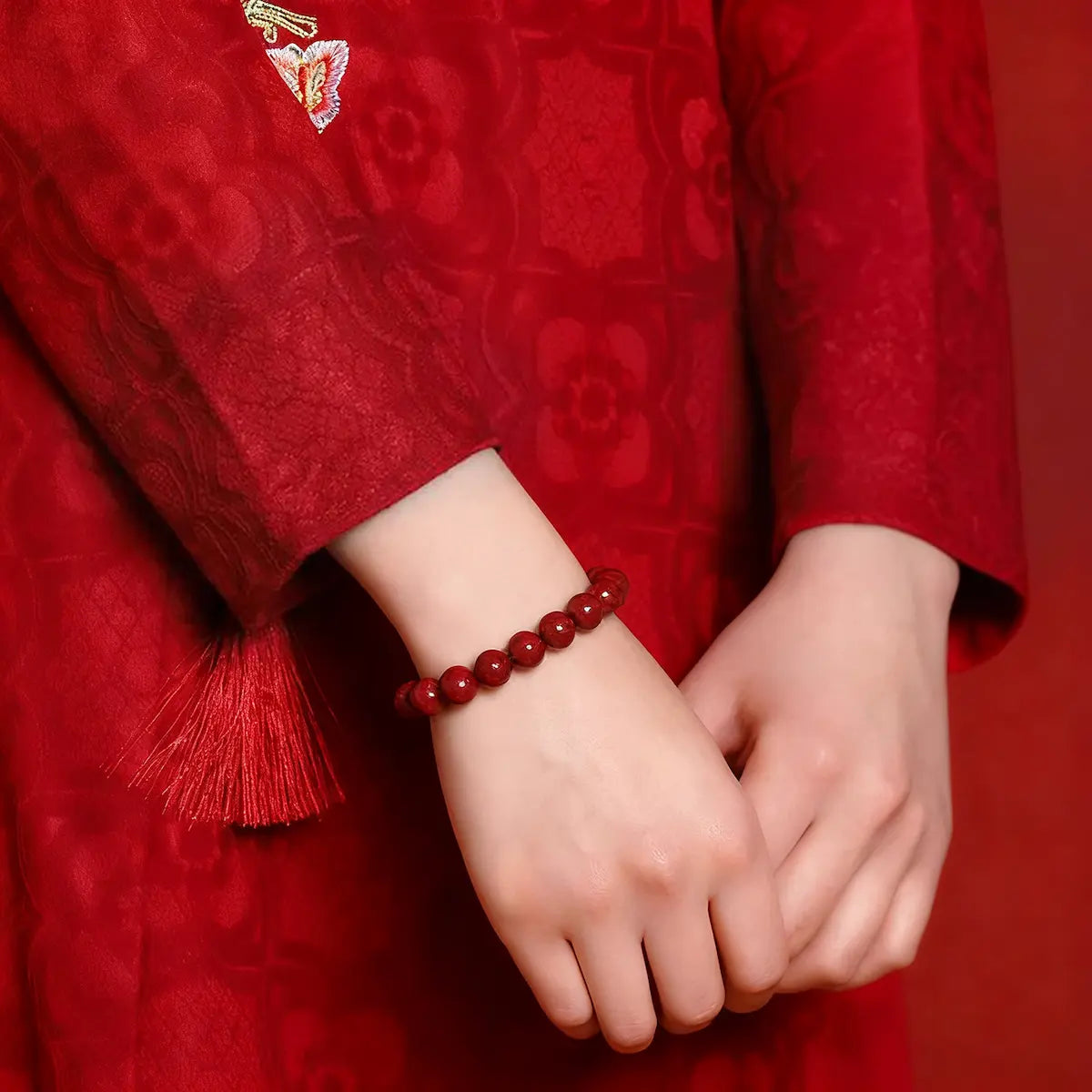 Natural Cinnabar Birth Year Blessing Bracelet - Vermith