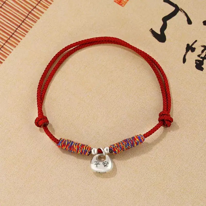 “Ping An” Little Fat Fortune Bag Red String Couple Bracelet - Vermith