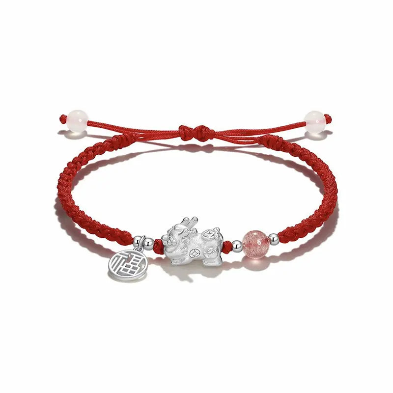 Solid Silver 990 Fortune-Attracting Pixiu Couple Bracelet - Vermith