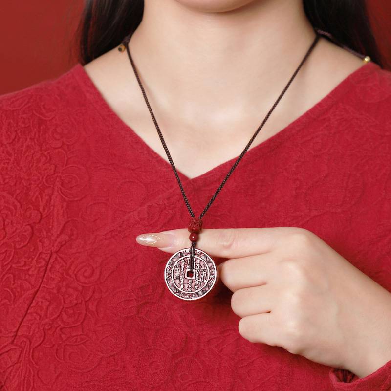 Purple Cinnabar Mountain Spirit Amulet Pendant