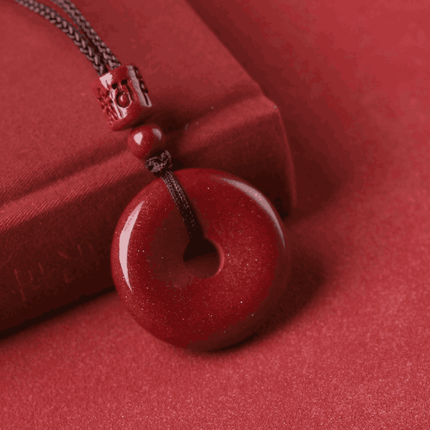 Purple Cinnabar Six - Character Mantra Peace Buckle Pendant