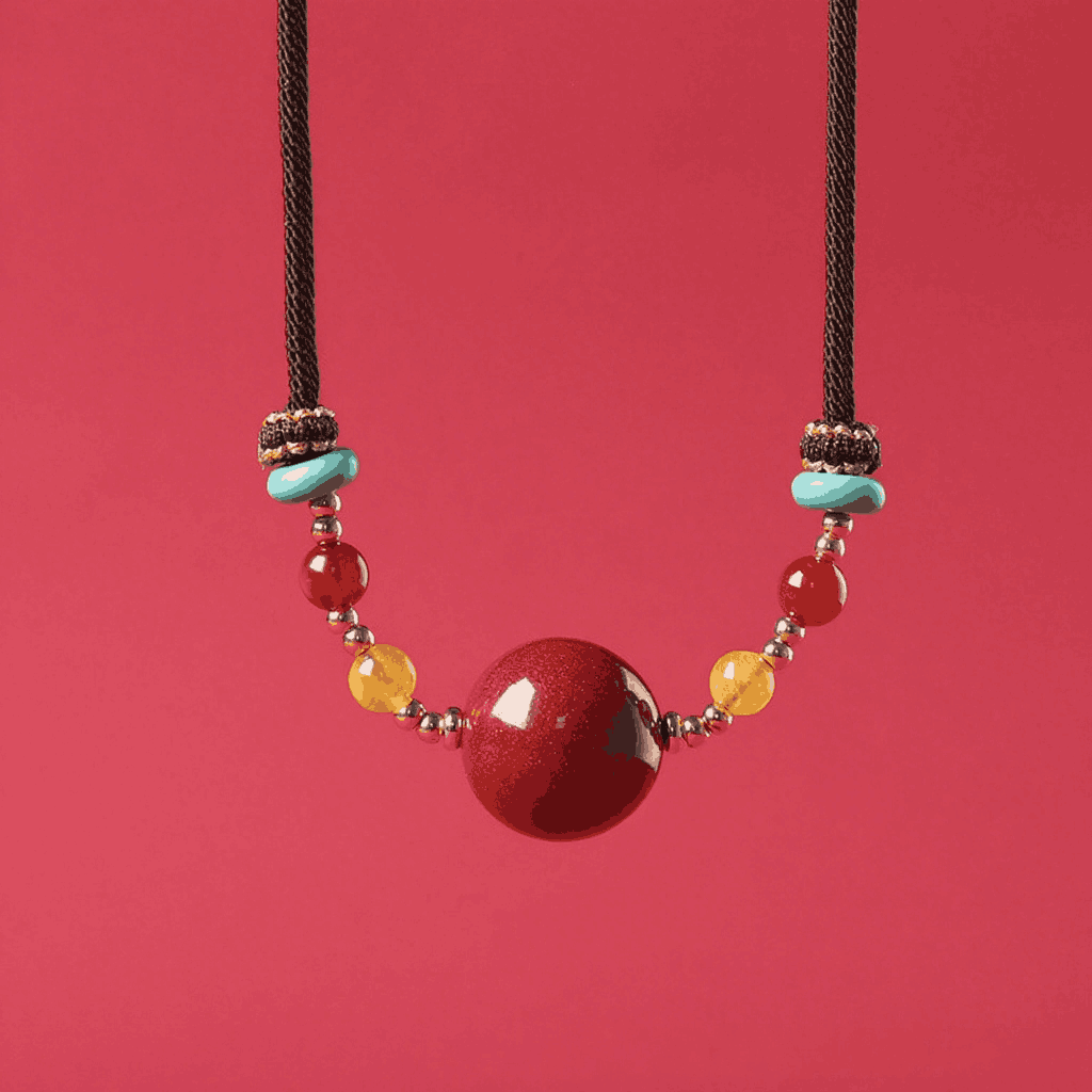 Purple Cinnabar Perfect Harmony Fortune-turning Bead Pendant