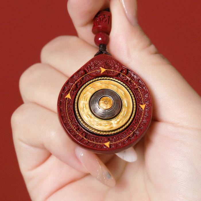 Purple Cinnabar Nine Palaces and Eight Trigrams Tablet Pendant