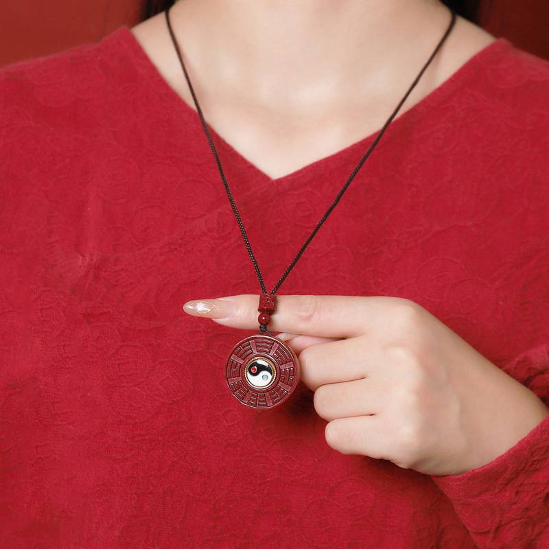 Purple Cinnabar Taiji Eight - Trigram Pendant
