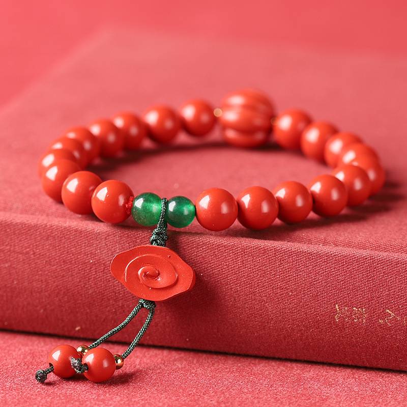 Red Cinnabar Pumpkin & Cloud Auspicious Bracelet