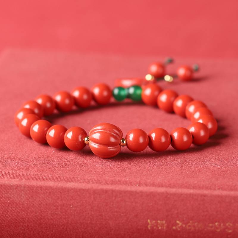 Red Cinnabar Pumpkin & Cloud Auspicious Bracelet