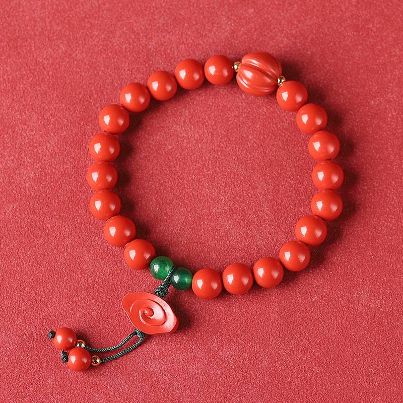 Red Cinnabar Pumpkin & Cloud Auspicious Bracelet