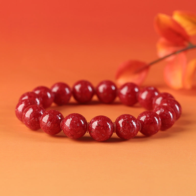 Natural Crystal Cinnabar Fully Translucent Bracelet