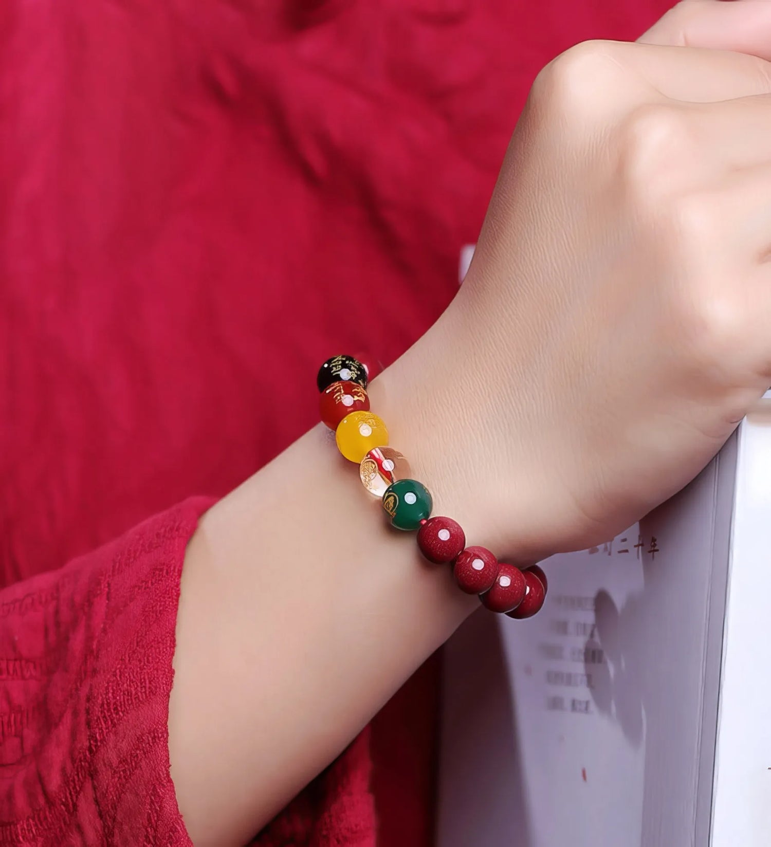 Purple Cinnabar Five-way Wealth God Bracelet