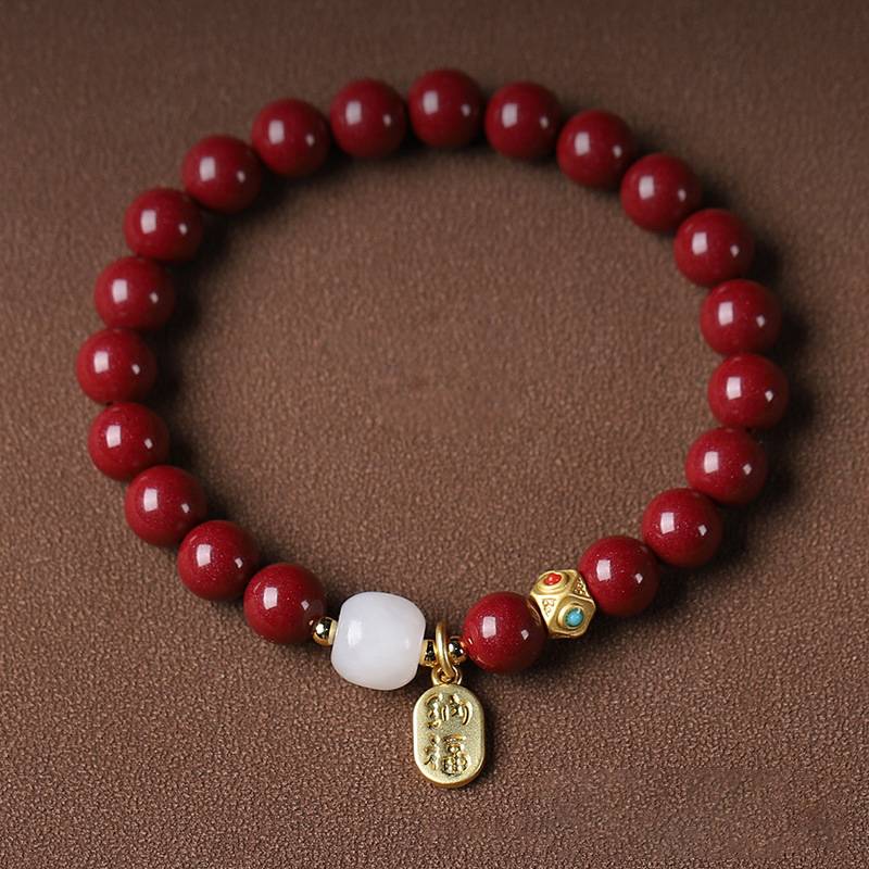 Purple Cinnabar Peace & Blessings Bracelet