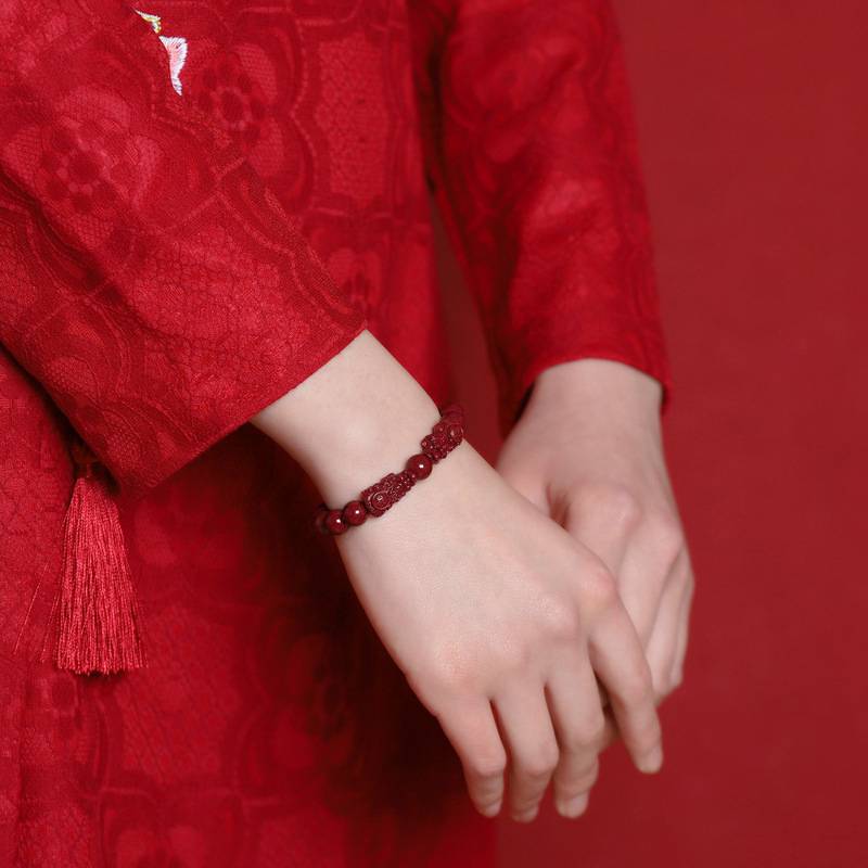 Purple Cinnabar Double Pixiu Bracelet