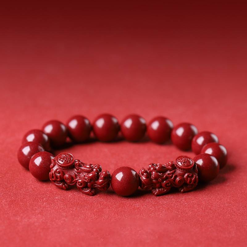 Purple Cinnabar Double Pixiu Bracelet