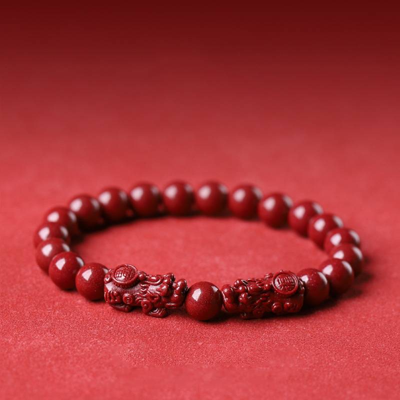 Purple Cinnabar Double Pixiu Bracelet