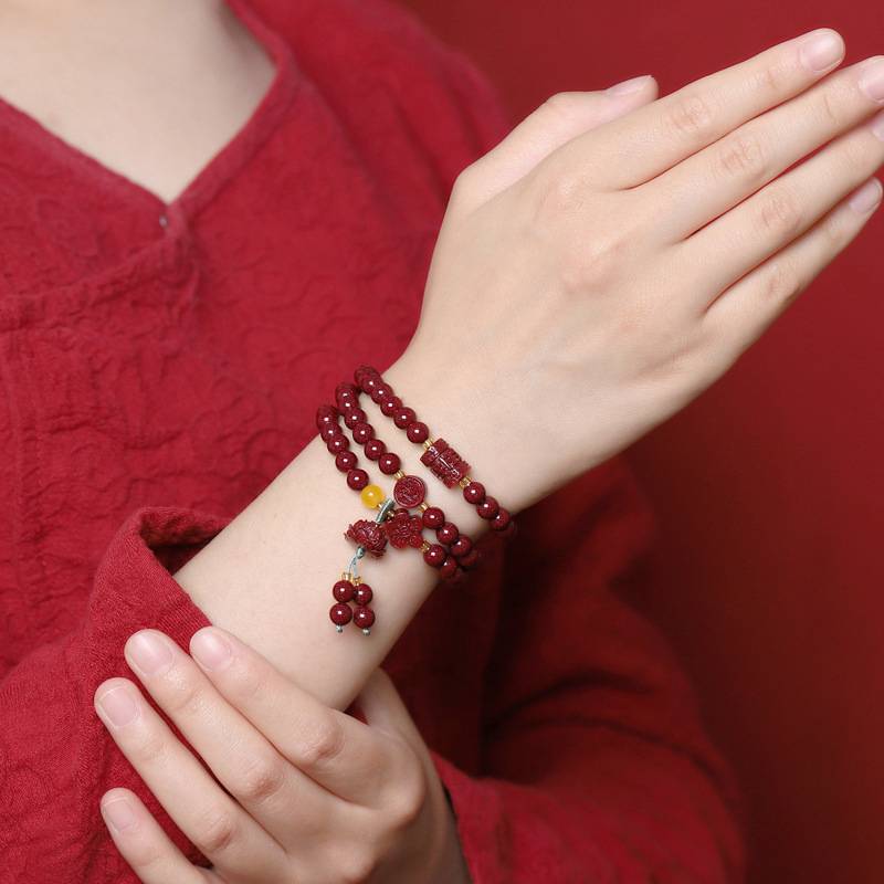 Purple Cinnabar Multi-Layer Bracelet