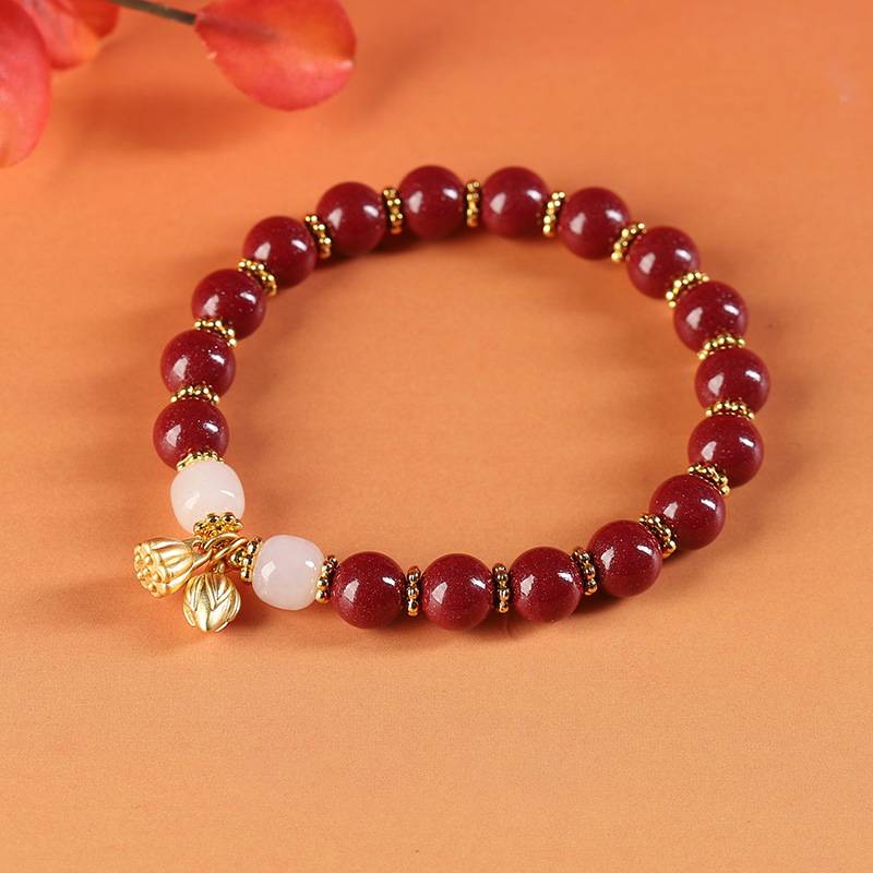 Purple Cinnabar Lotus Pod Bracelet