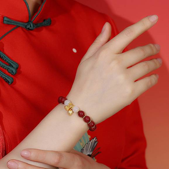 Purple Cinnabar Lotus Pod Bracelet